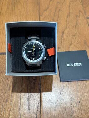 Jack Spade Stainless Steel Watch with Dual Timezones! Swiss Movement.
